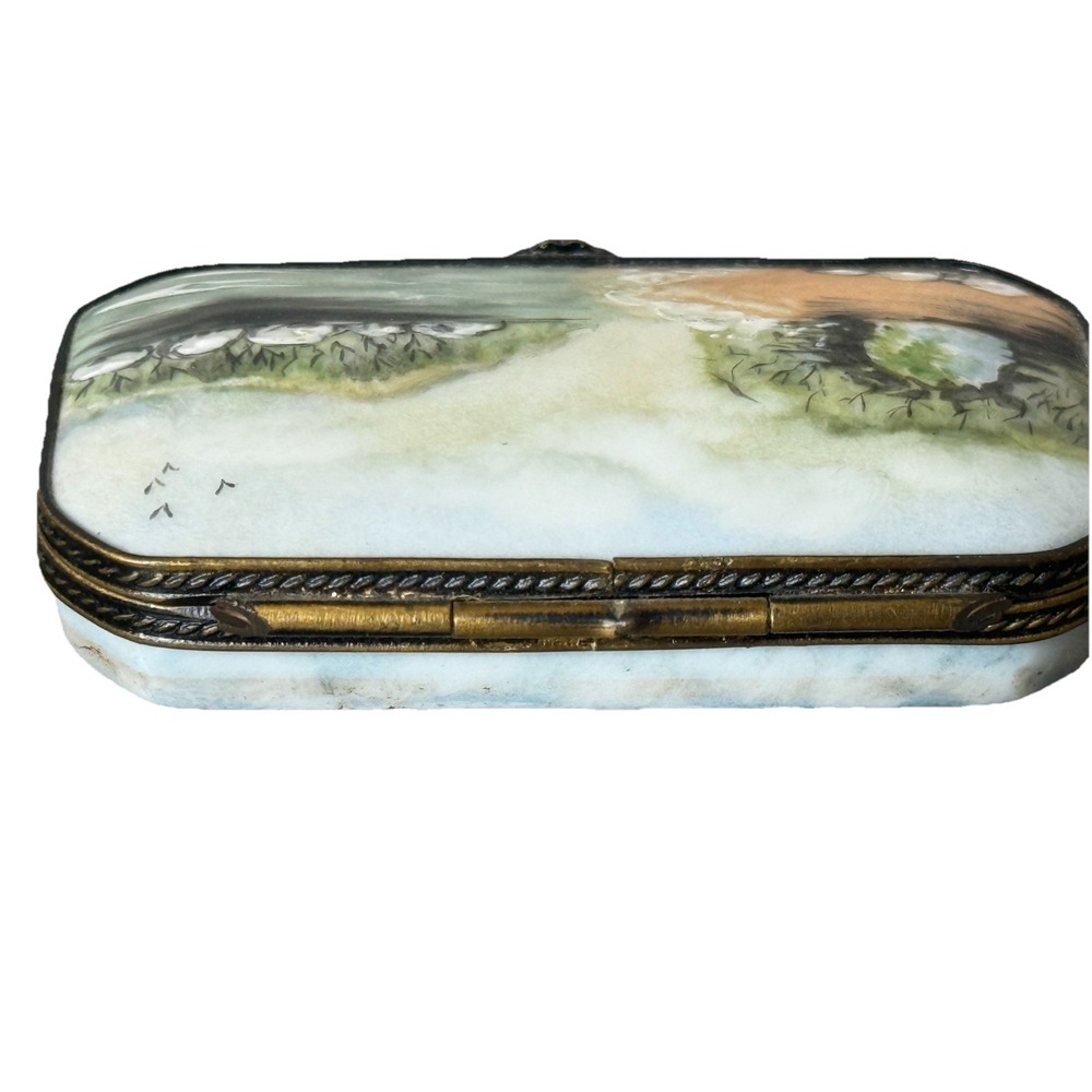 VTG Limoges France Snuff  Trinket Pill Box Peint Main SIGNED LIMITED Edition - Picture 6 of 16